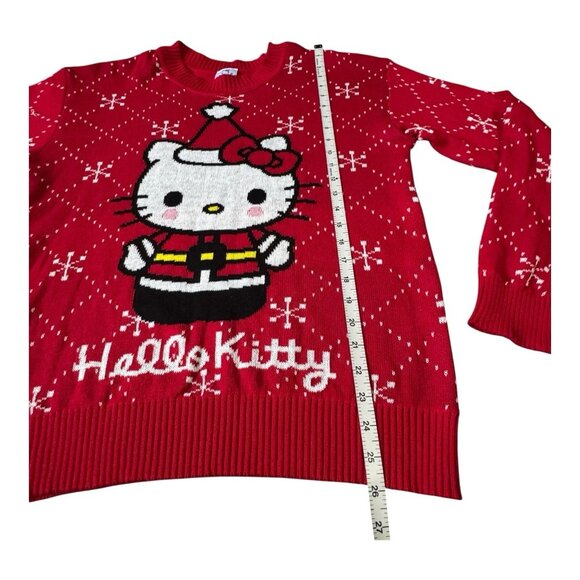 Hello Kitty Christmas Sweater Santa Red L Hybrid Apparel Holiday Knit Preowned - Picture 6 of 8